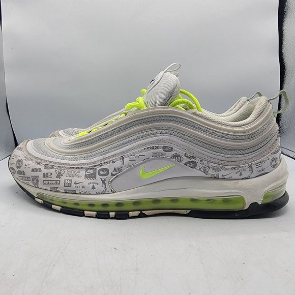 Nike Air Max 97 Mens 11.5 White Reflective All Over Logo Sneaker Shoe DH0006-100